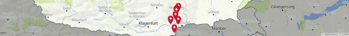 Kartenansicht für Apotheken-Notdienste in der Nähe von Sankt Georgen im Lavanttal (Wolfsberg, Kärnten)